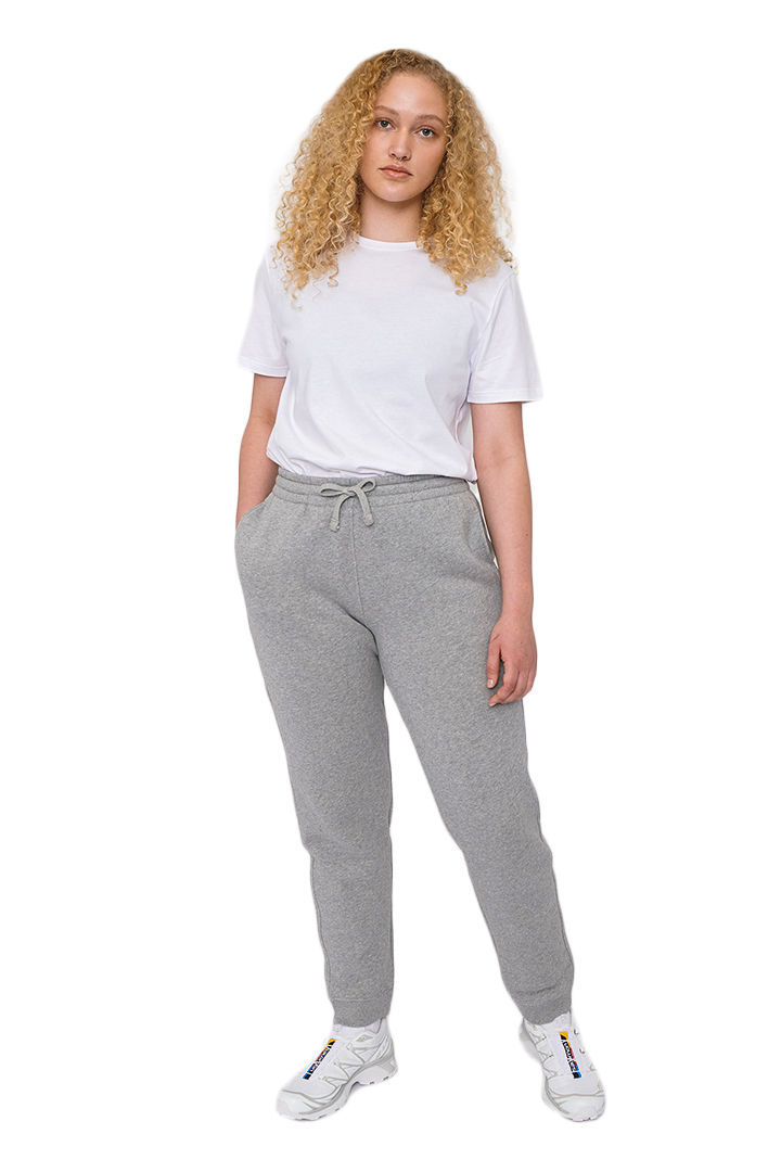 صورة Organic Cotton Mid-Weight Sweatpants-Grey Melange