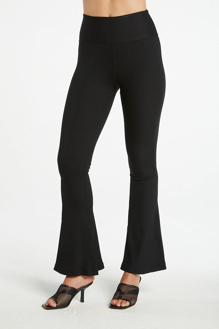 Picture of Ribbed Flare Legging-Black