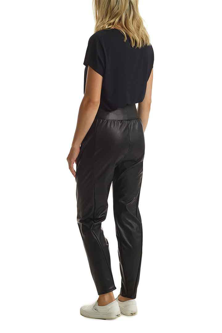 Picture of Faux Leather Tapered Pant - Black