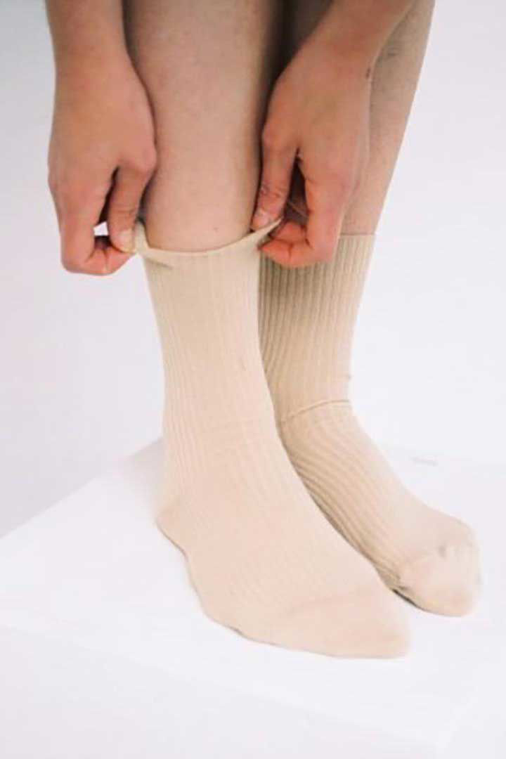 Picture of Ribbed Cotton Socks OS Nude