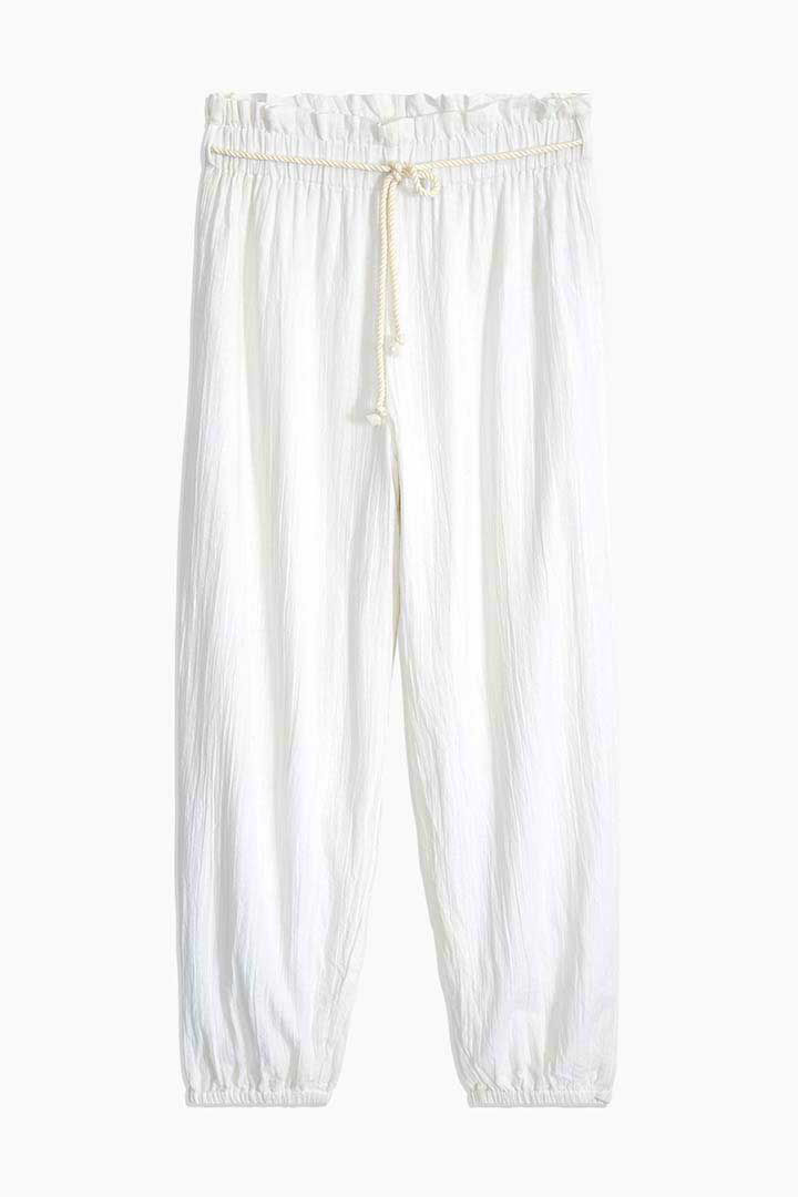 Picture of Paper Bag Gauze pants-White