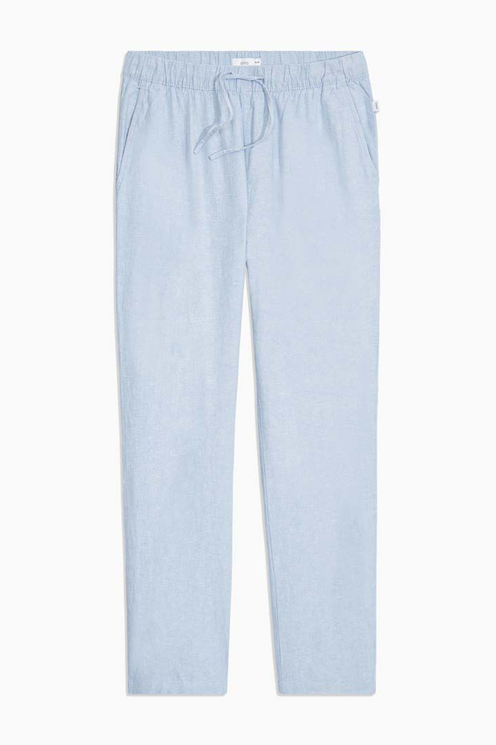 Picture of Stretch Linen Pull On Pants-Dusty Peri