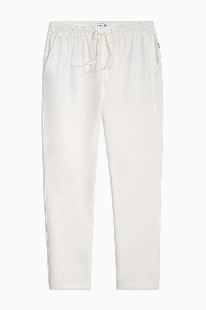 Picture of Stretch Linen Pull On Pants-White