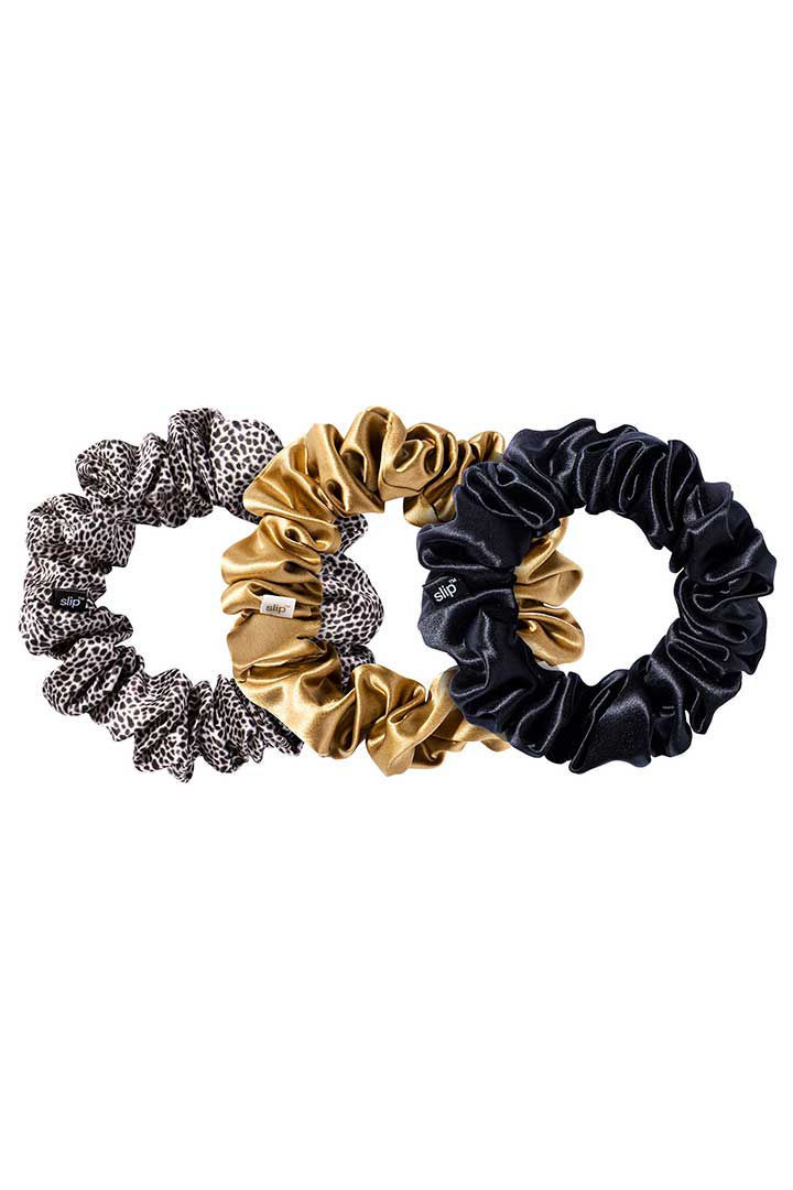 Picture of Hair Scrunchie - Large Pack of 3-Gold Black Leopard