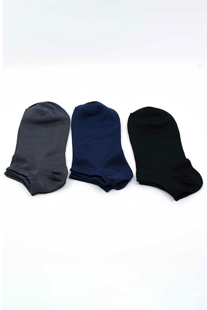 صورة Men Moisture Wicking Cooling No Show Socks 1x3Pair-Black/Grey/Navy