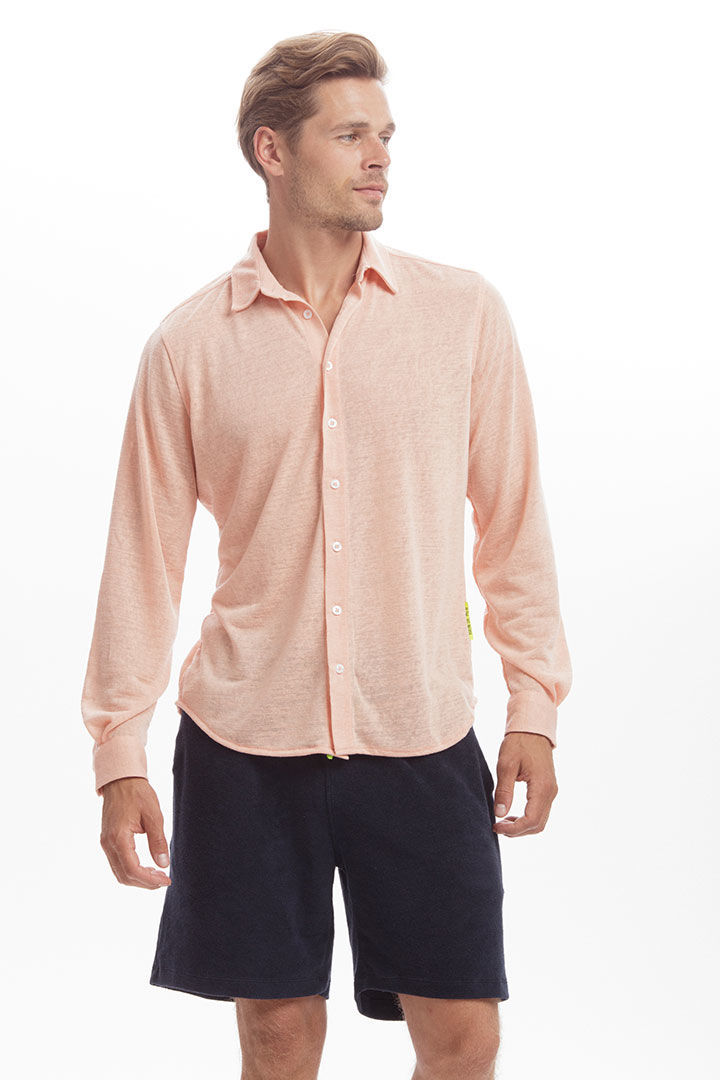 صورة Linen Shirt-Coral