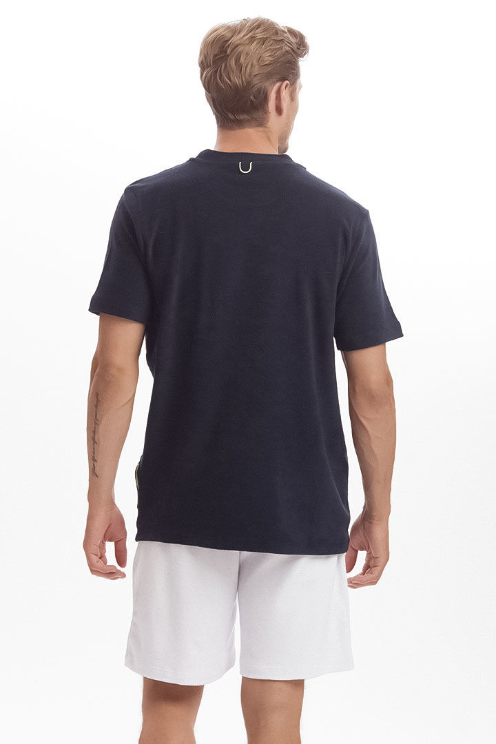 Picture of Towelling T-Shirt Skull-Navy Blue