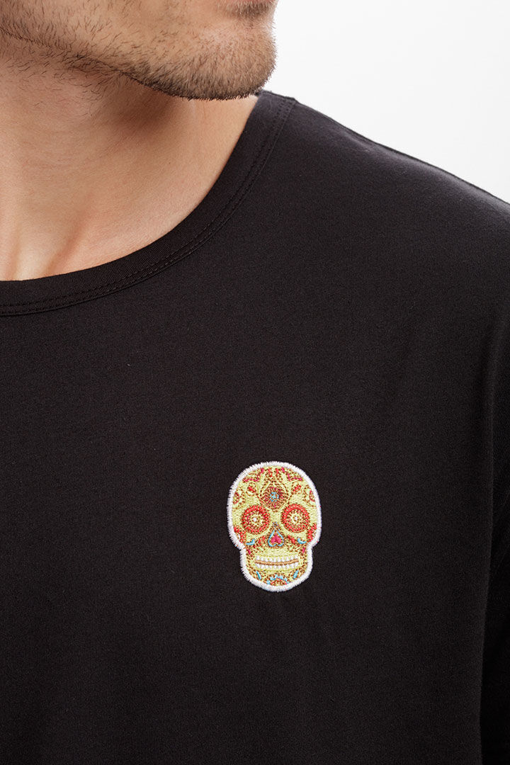 Picture of Skull Cotton T-Shirt-Black