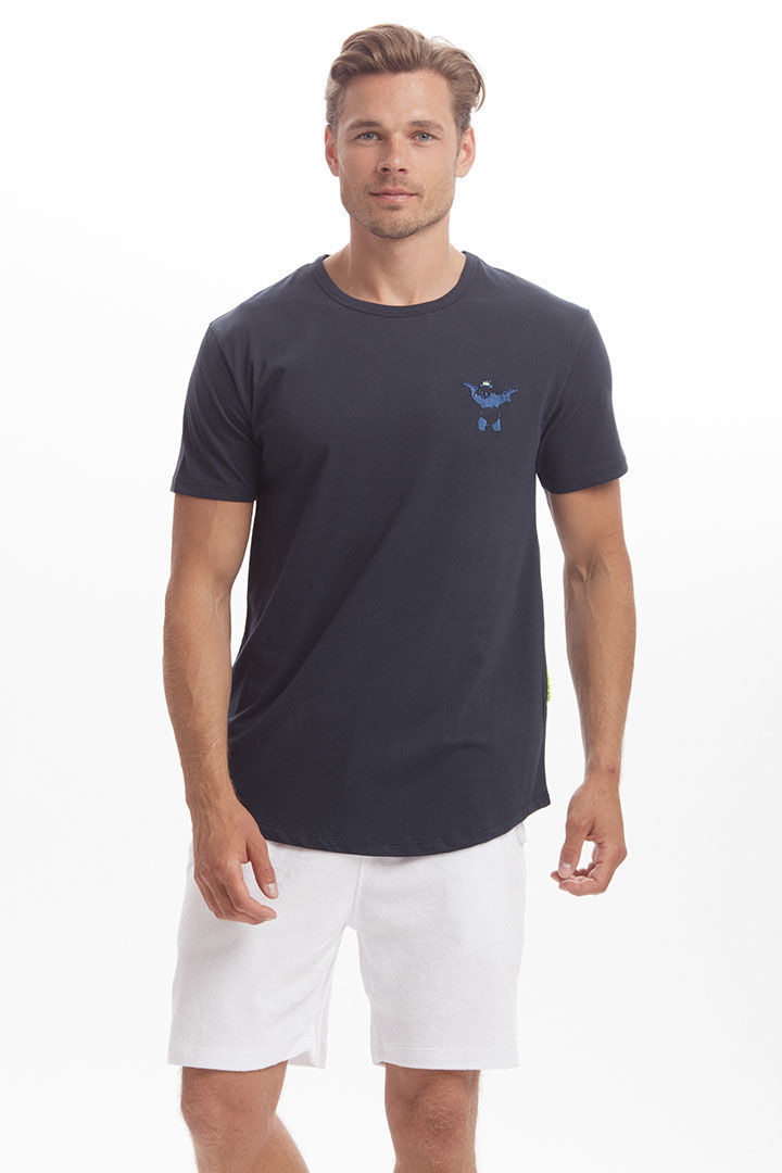 Picture of Panda Cotton T-Shirt-Navy Blue