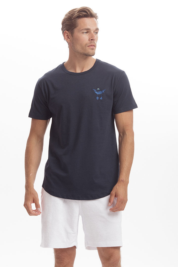 Picture of Panda Cotton T-Shirt-Navy Blue