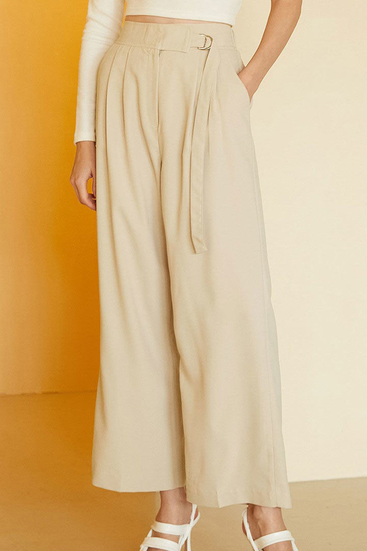 Picture of Angelina Pants with Front Buckle-Cream