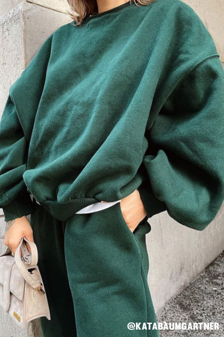 Picture of Lexi Brushed Oversized Sweatshirt-Deep Forest Green