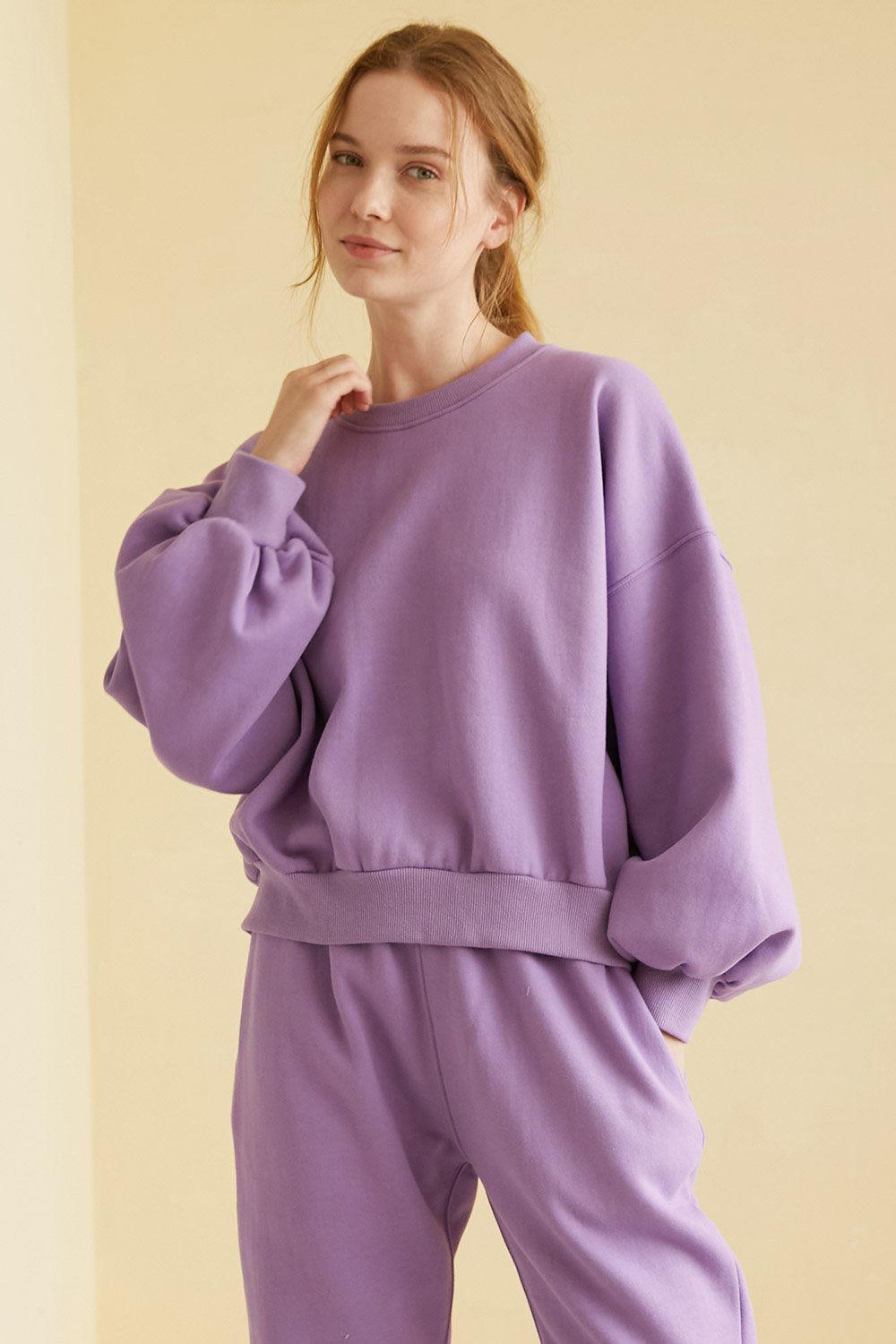 صورة Lexi Brushed Oversized Sweatshirt-Lavender