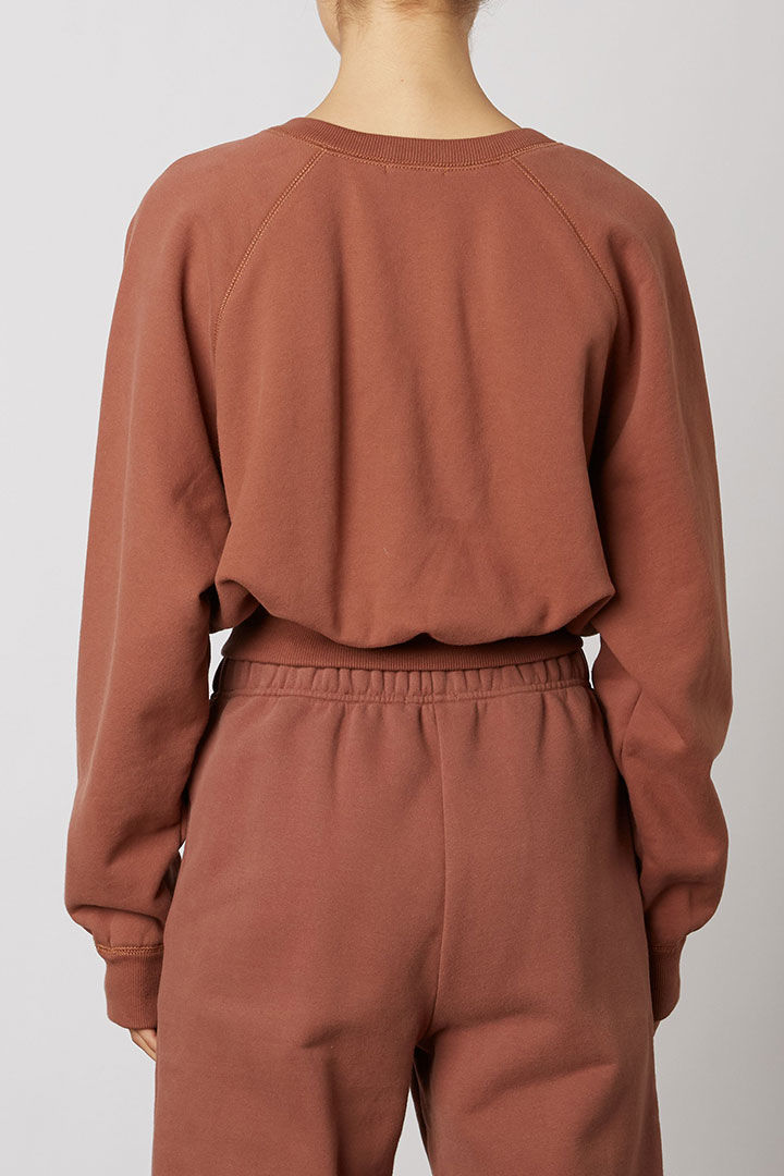 Picture of Notched Cropped Sweatshirt - Copper