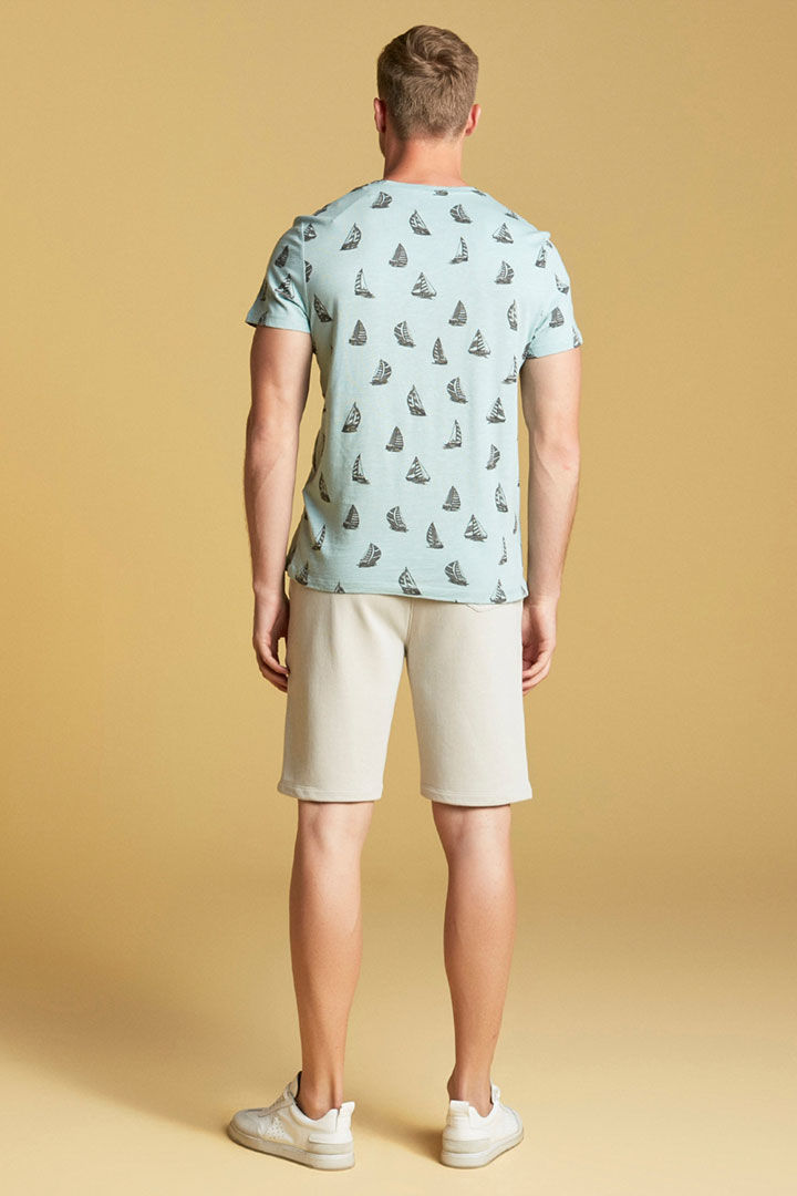 صورة Cotton Bermuda Shorts-Mink Color