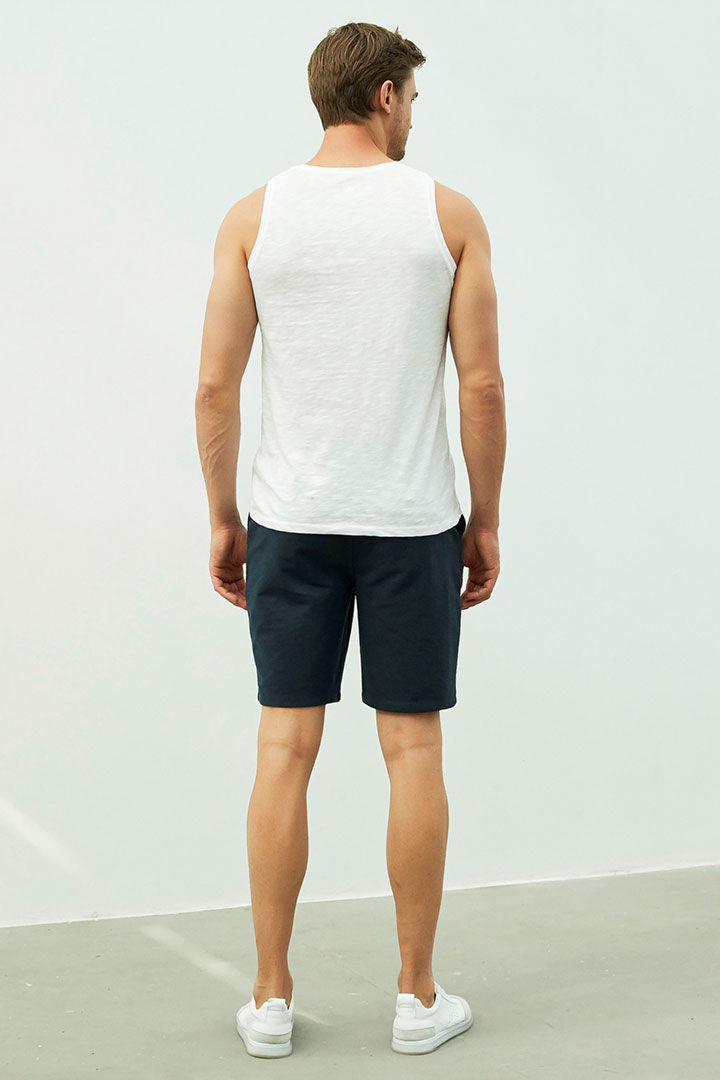 Picture of Knitted Bermuda Shorts-Navy Blue