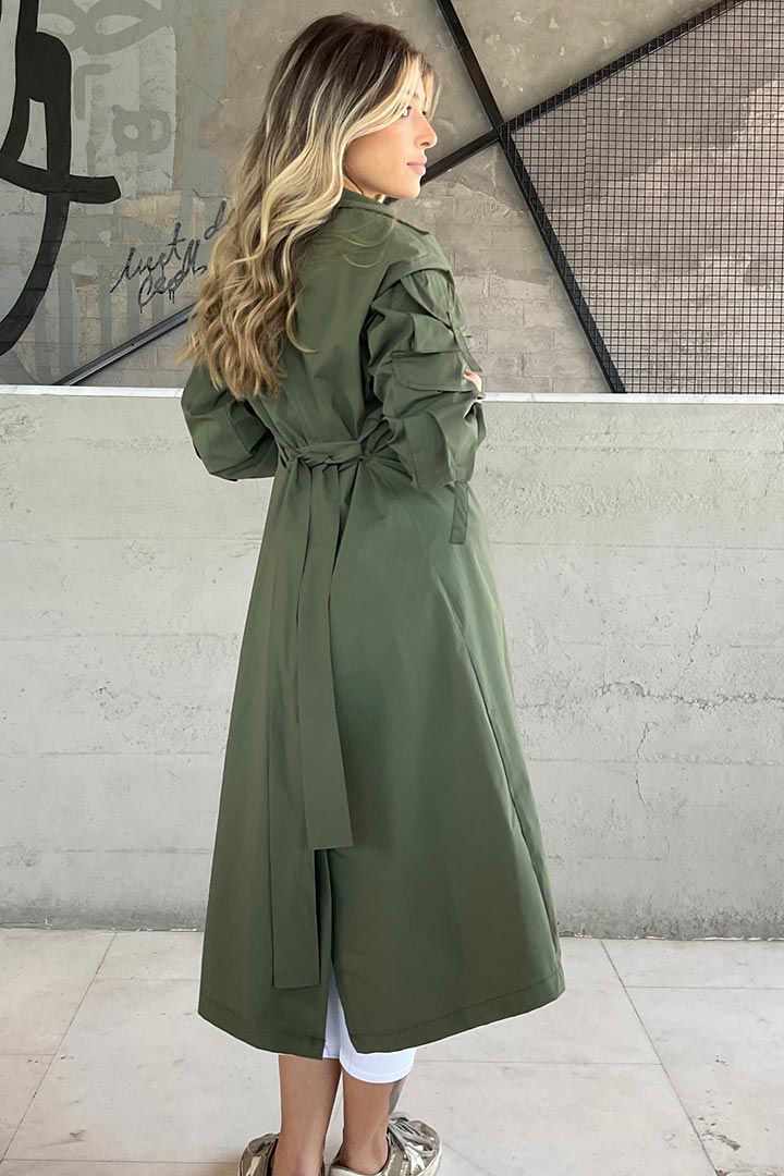 Picture of Cargo Trench Coat-Olive