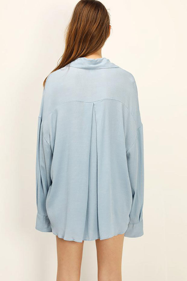 Picture of Felicity Crinkle Shirt-Sky Blue