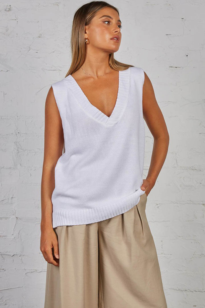 Picture of Miles Knit Vest-White