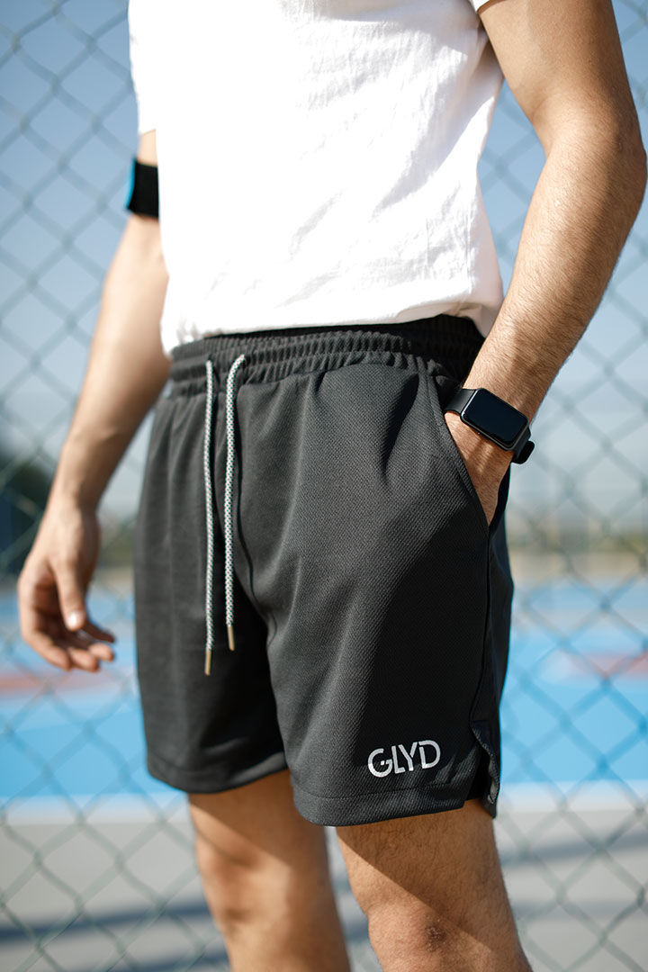 صورة Double Layered Workout Shorts-Black