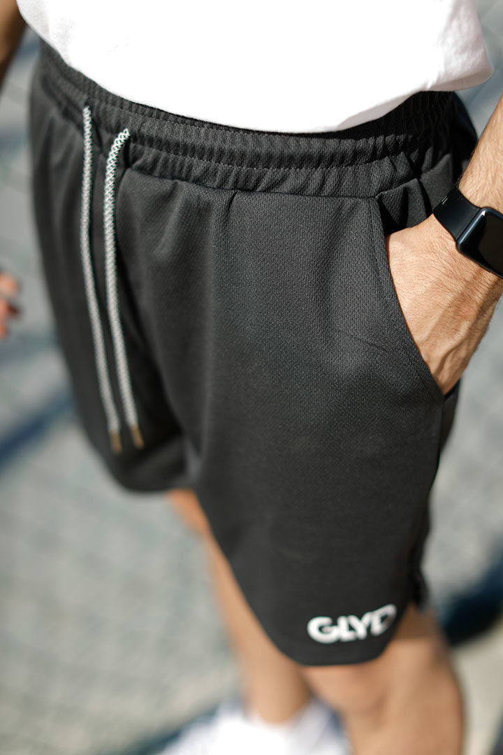 صورة Double Layered Workout Shorts-Black