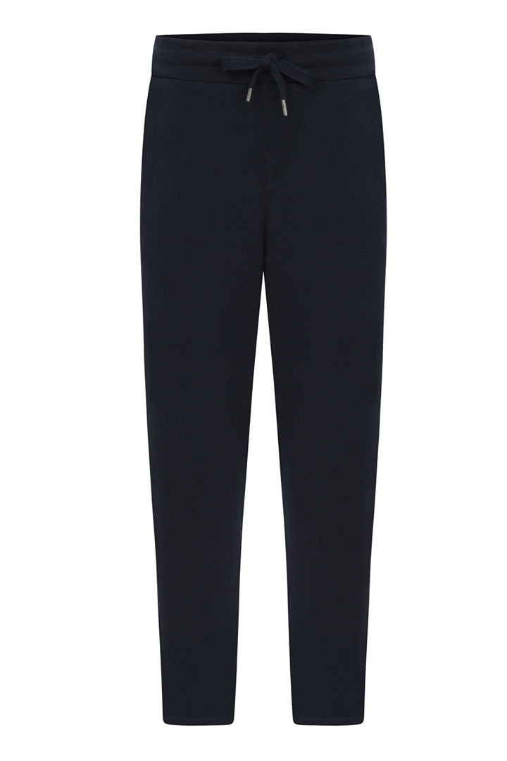 Picture of Knitted Elastic Waist Trackpants-Navy