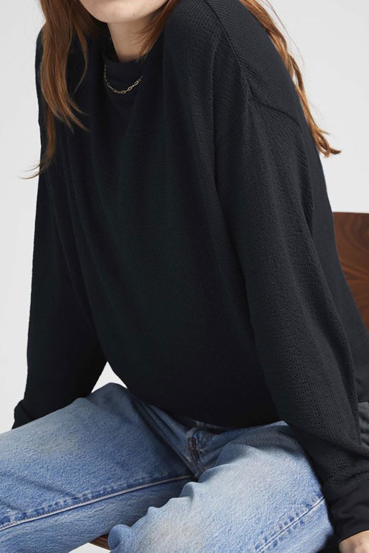 صورة Bounce Knit Unwind Pullover-Black