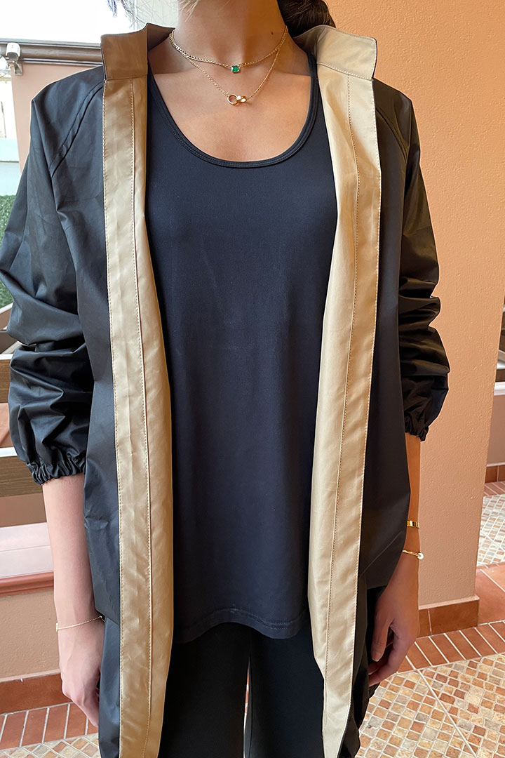 Picture of The Double Jacket-Black/Beige