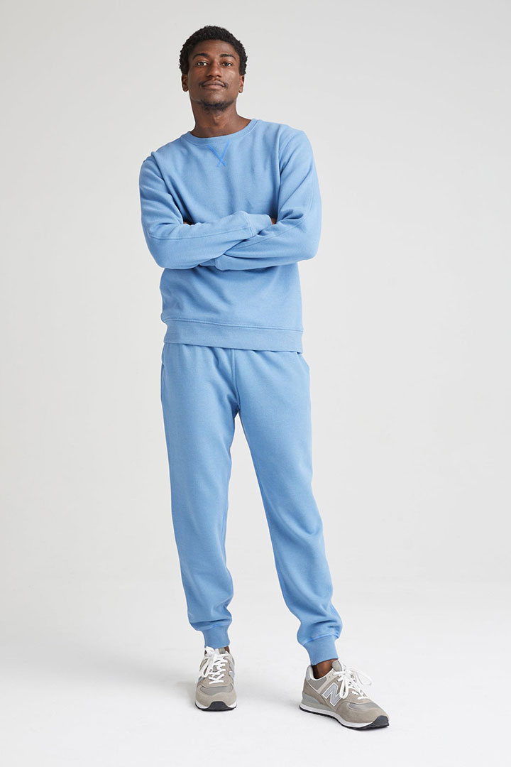 Picture of Recycled Fleece Tapered Sweatpant- Blue