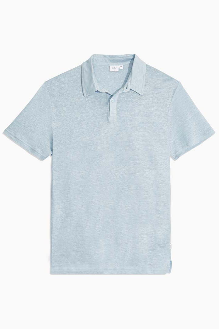 Picture of Linen Polo-Dusty Blue