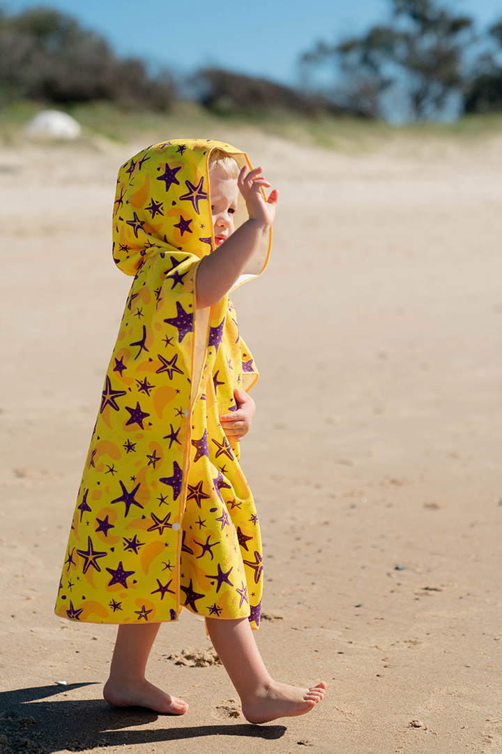 صورة Kids Beach Towel Yellow Stars-Large