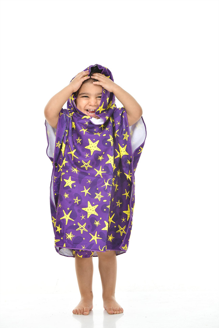 صورة Kids Beach Towel Purple Stars-Large