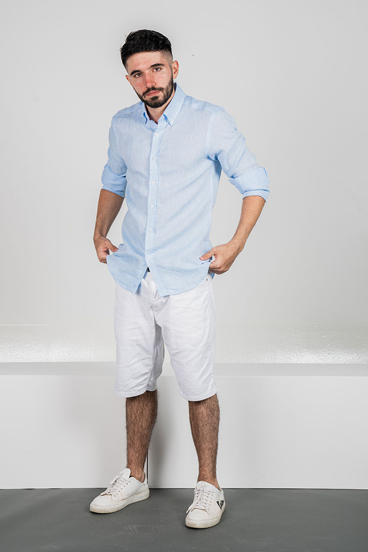 Picture of Stoffaco Linen Shirt -Blue