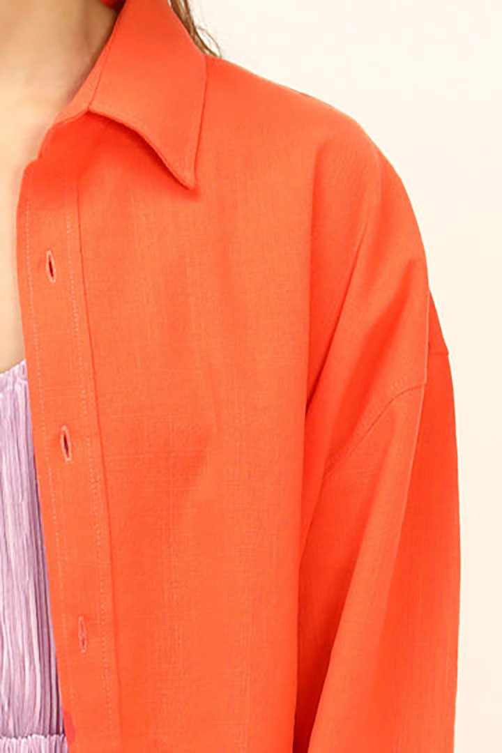 صورة Sadie Boyfriend Shirt-Orange