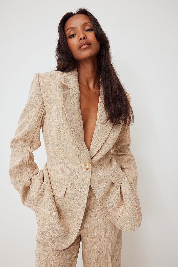 Picture of Fitted Blazer-Beige