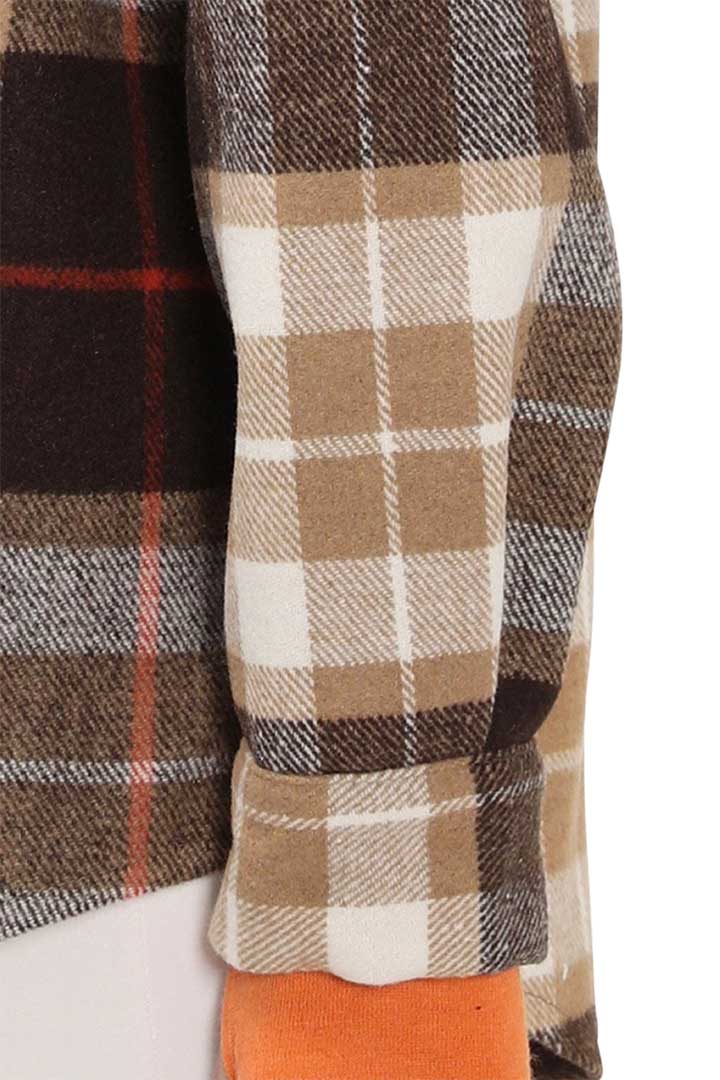 Picture of Allyson Over Sized Plaid Shirt - Brown
