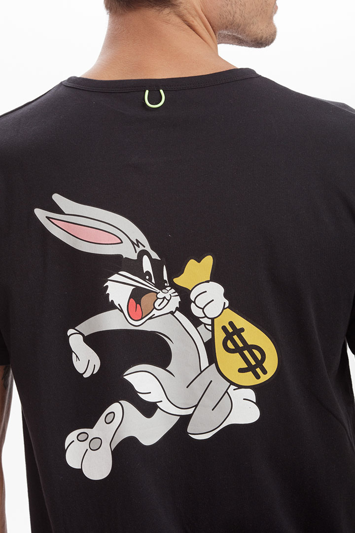 Picture of Big Bunny Cotton T-Shirt-Black