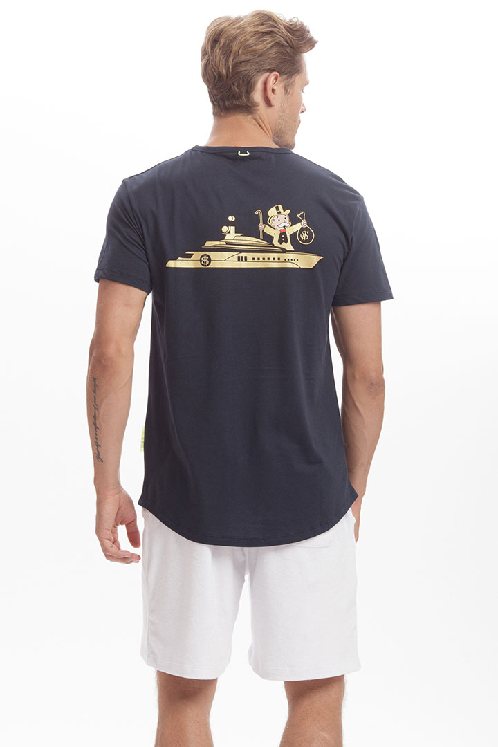 صورة Big Yacht Cotton T-Shirt- Navy Blue