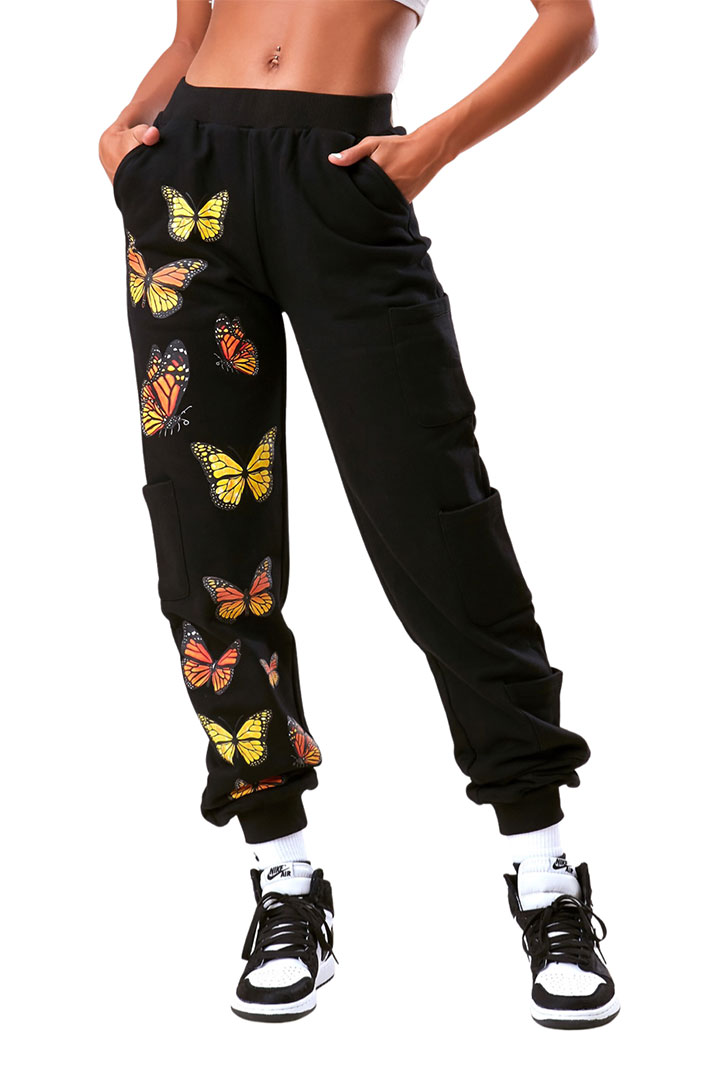 صورة Monarchy Butterfly sweatpants - Black