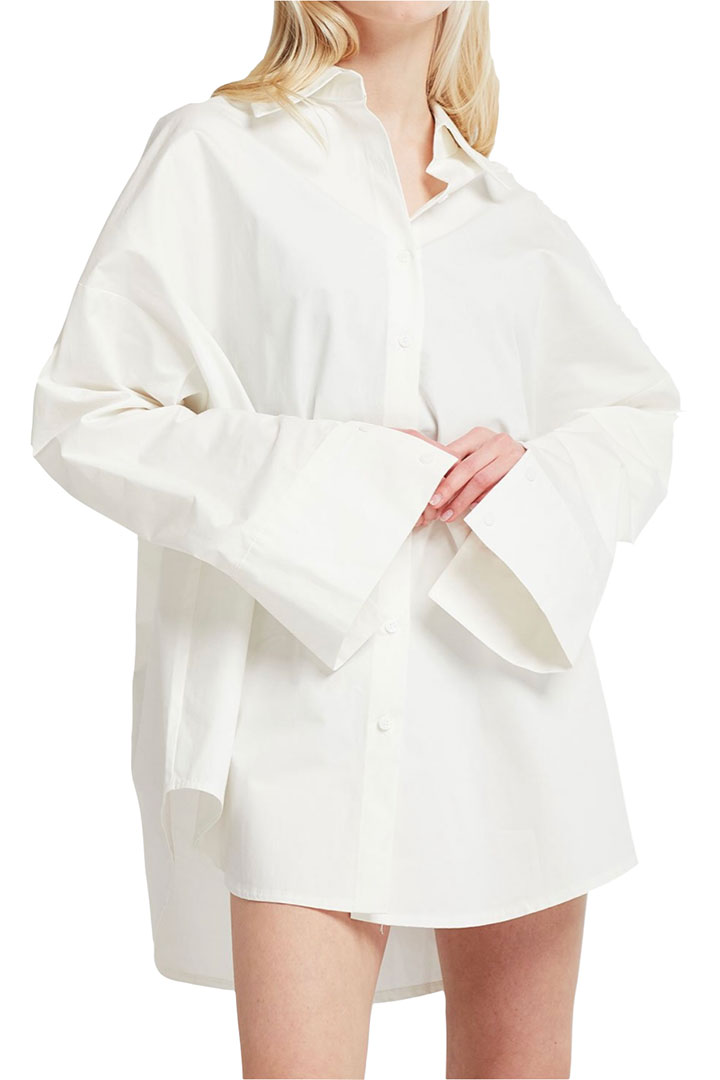 صورة Ariana Oversized Fit Shirt-White