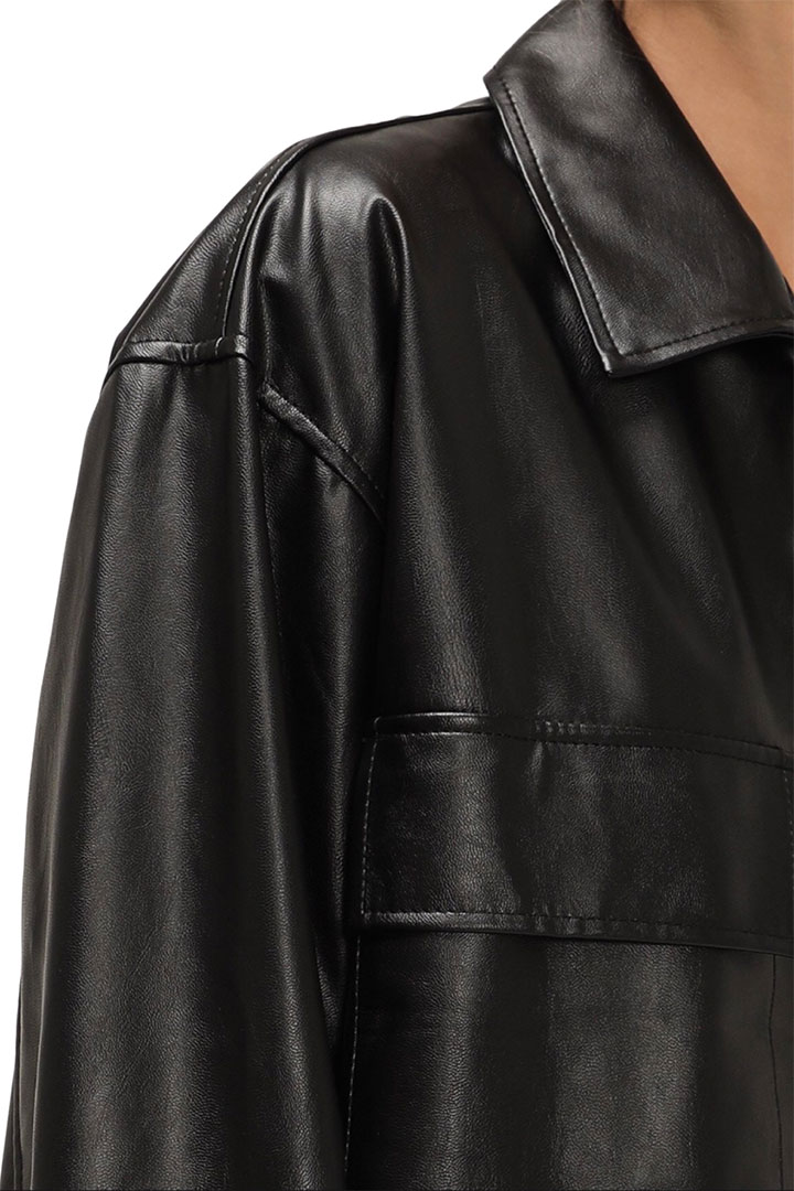 Picture of Aspen Over Size Pleather Jacket - Black