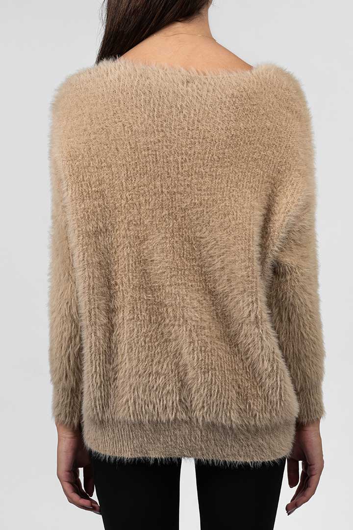 Picture of Aubrey Furry Sweater-Beige