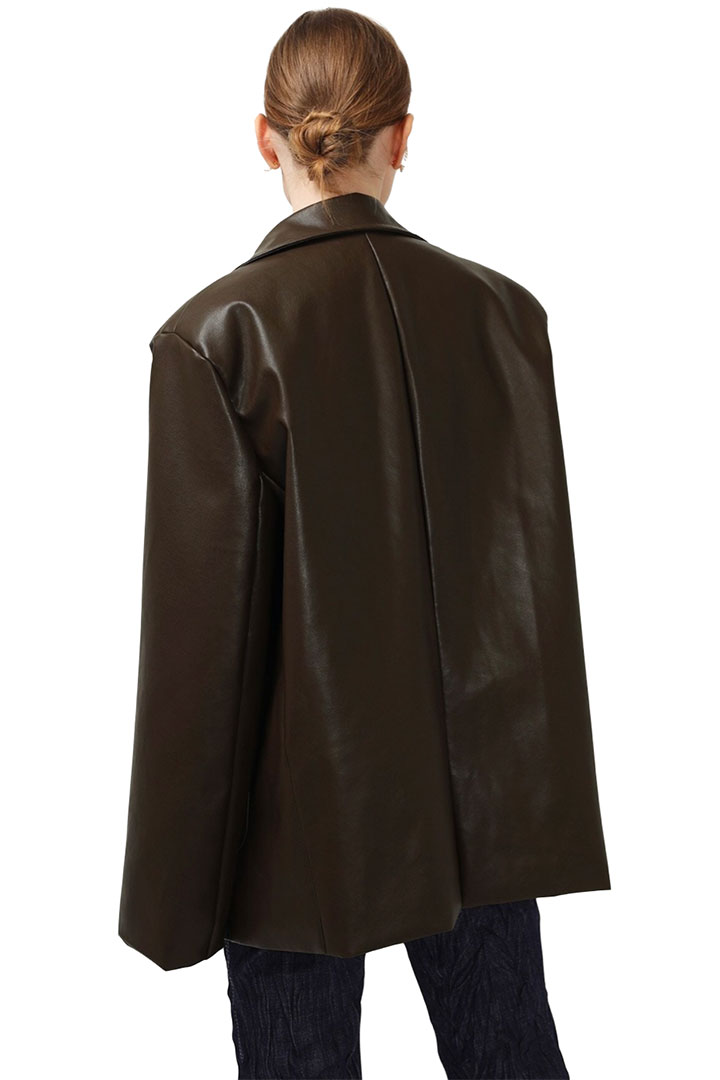 Picture of Audrey Pleather Jacket - Brown