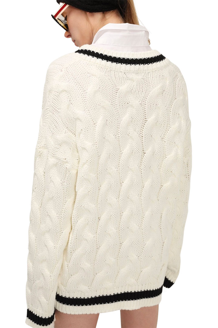 Picture of Caroline Oversized Chunky Sweater-Ivory