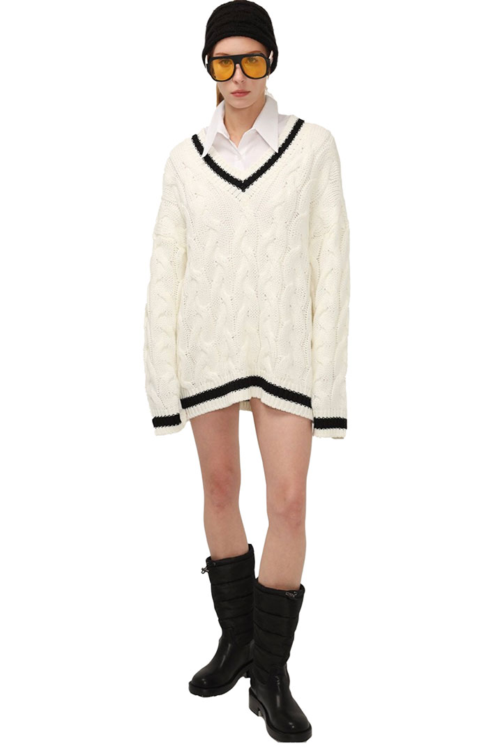 Picture of Caroline Oversized Chunky Sweater-Ivory
