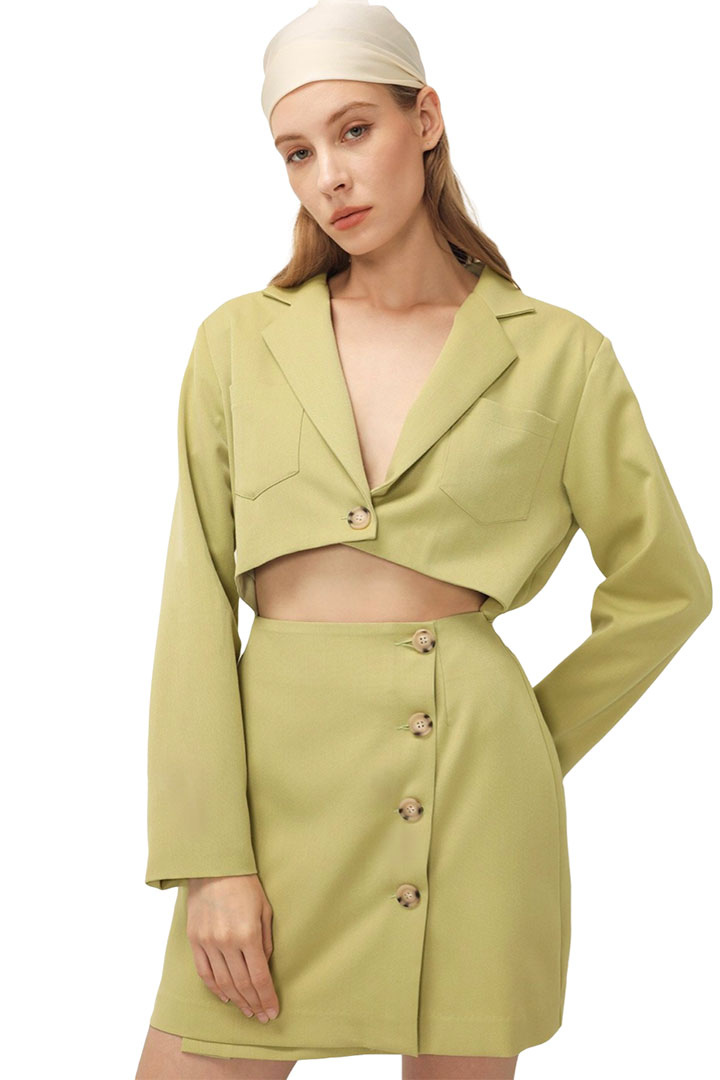 صورة Cassidy Cutout Jacket Dress-Green