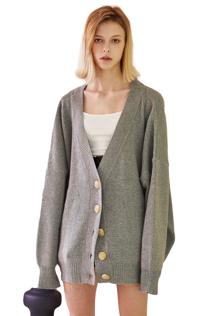 Picture of Charlotte Boxy Sweater Cardigan - Gray