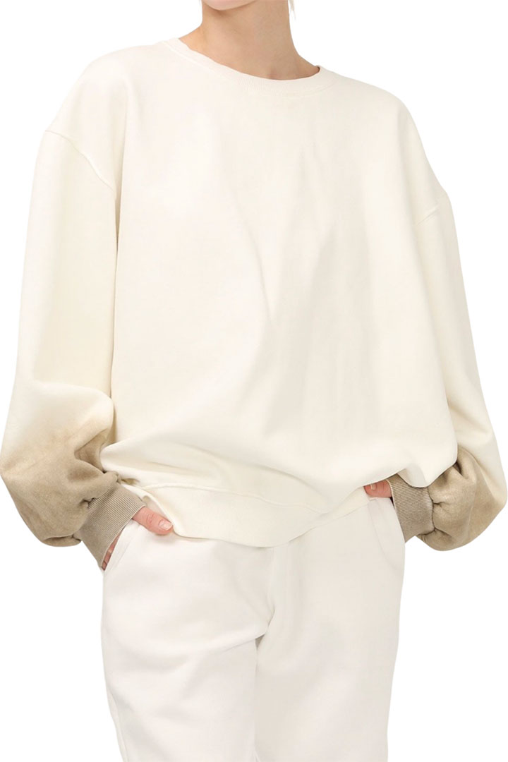 صورة Ava Over Sized Gradient Sweatshirt-Ivory/white