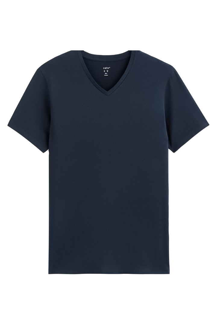 Picture of Neunir V - Neck Shirt - Navy Blue