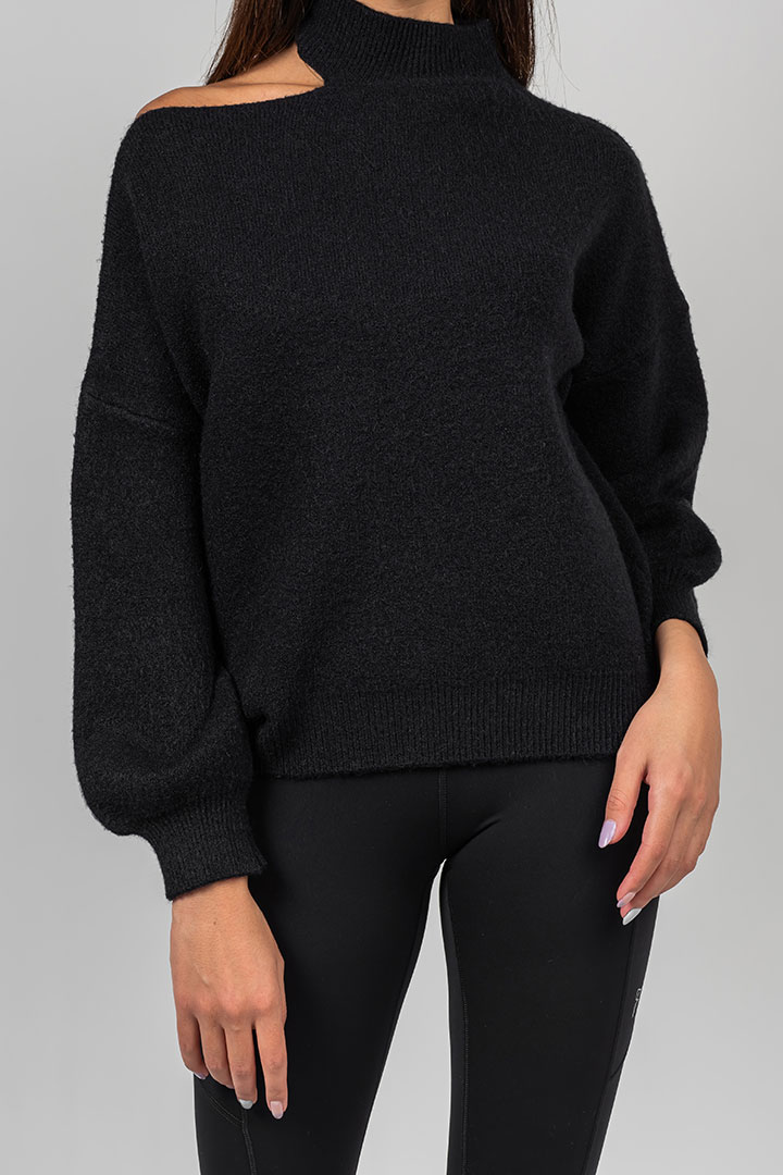 Picture of Josephine Cut Out Knit Top-Black